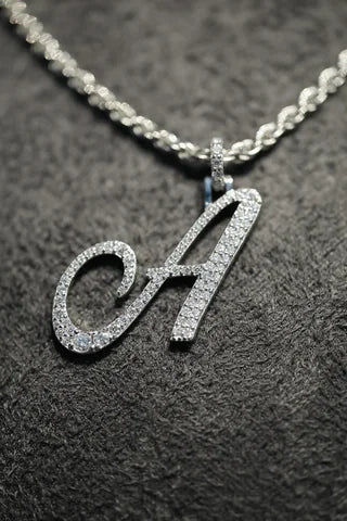 Silver letter A pendant