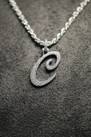 Silver letter C pendant