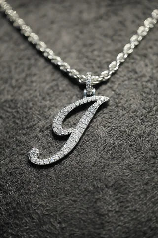 Silver letter J pendant