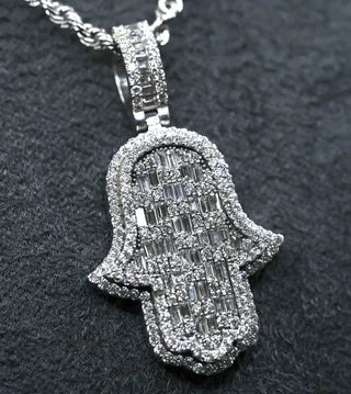 Hamsa hand, baguette centre panel