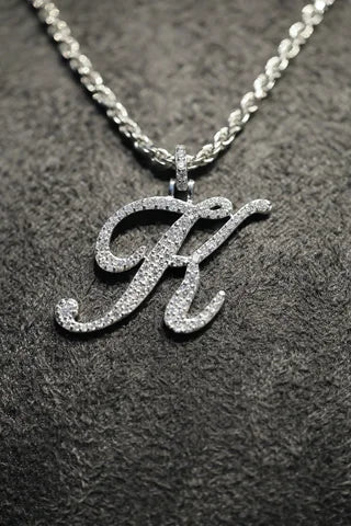 Silver letter K pendant