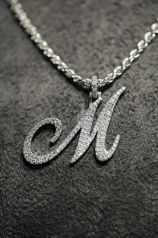 Silver letter M pendant