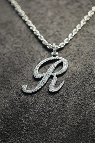Silver letter R pendant